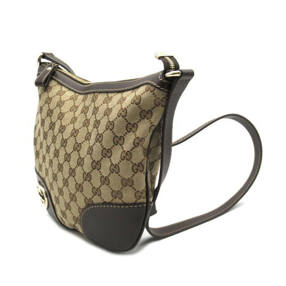 Gucci Leather Brown Bag GG Shoulder Lovely Canvas - Picture 3 of 10